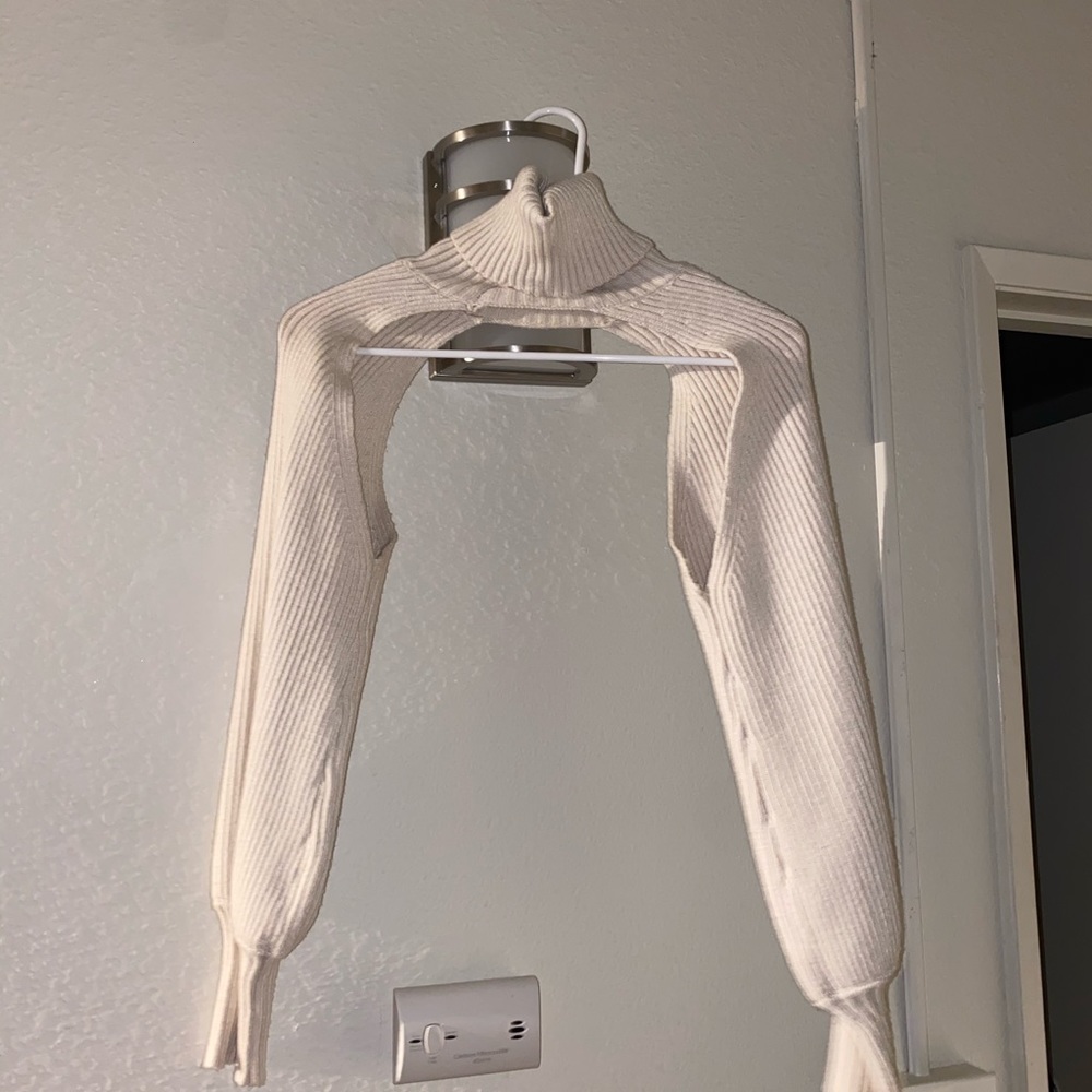 cream colored cropped sweater
